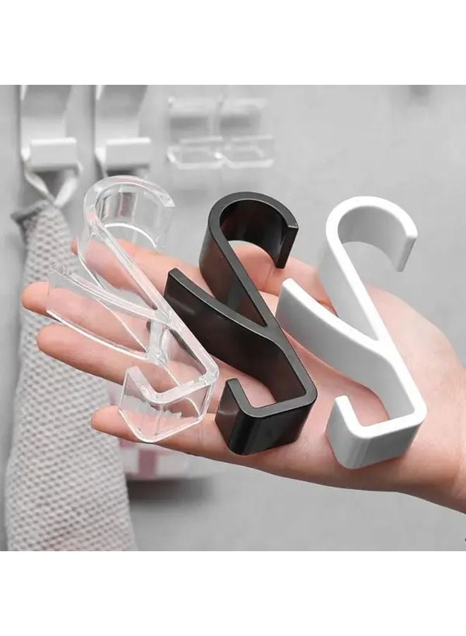 8PCS Black Heated Towel Radiator Rail Hooks Bathroom Storage Drying Rack Clips - Image 4